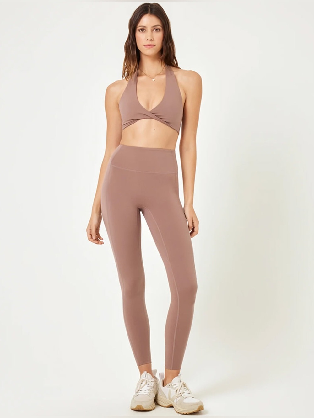 L*Space Level Up Legging and Jeanne Sports Bra in “Fawn”